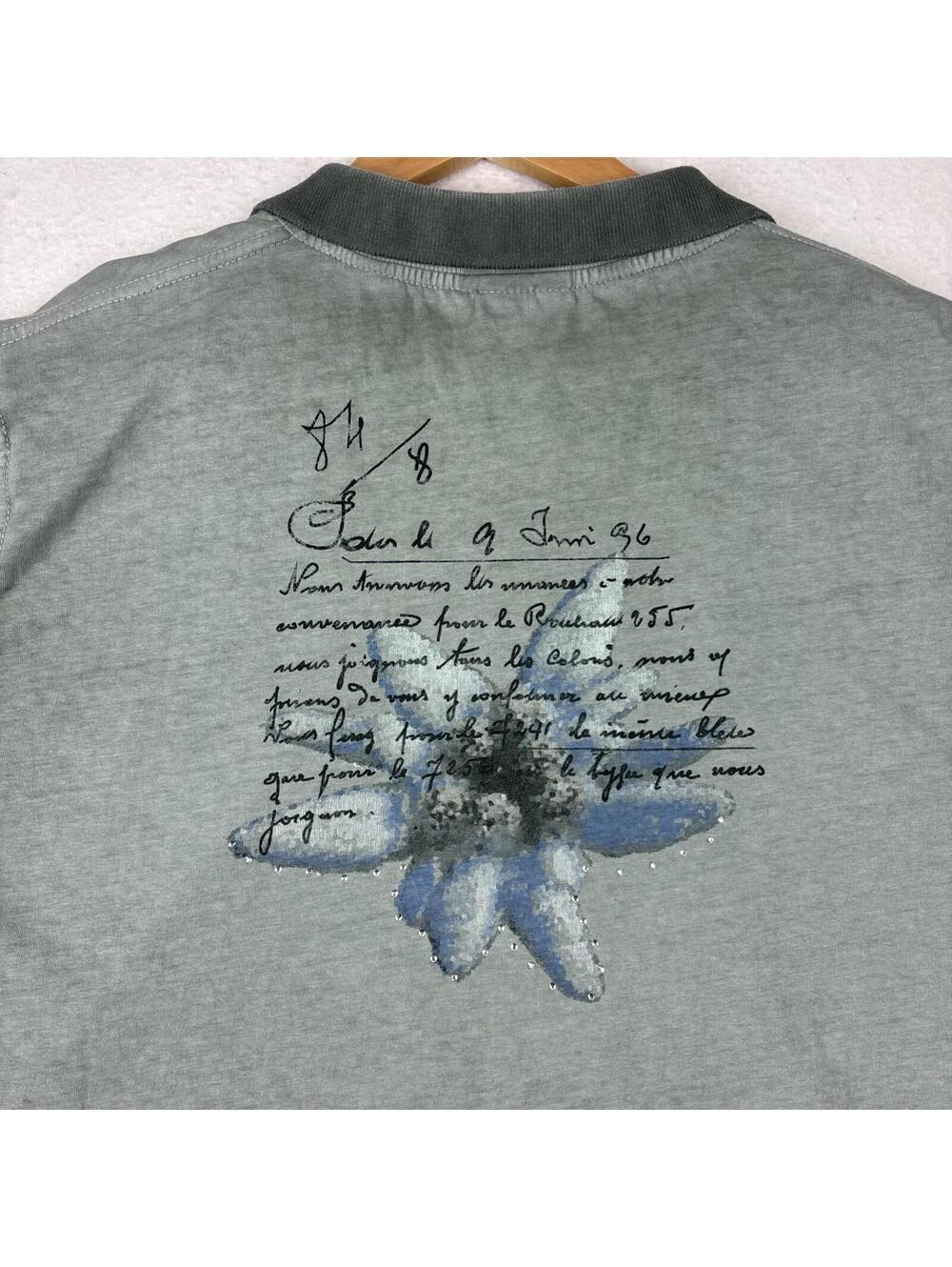 Vintage Y2K Gipfelsturmer Faded Green Polo German Script XXL Boxy Cropped - Picture 8 of 8